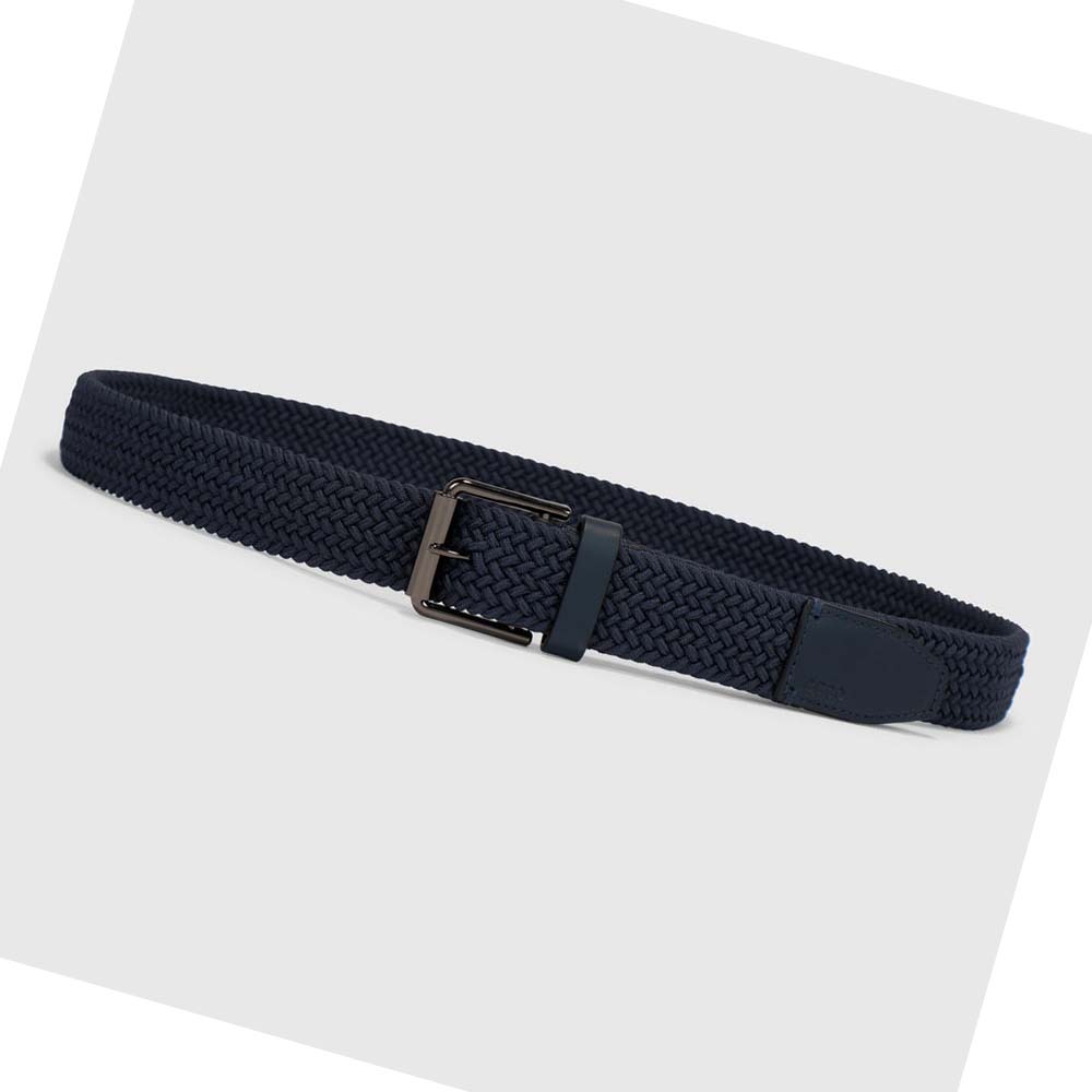 Men\'s Ecco Formal Braided Belts Blue | Canada 800LIS